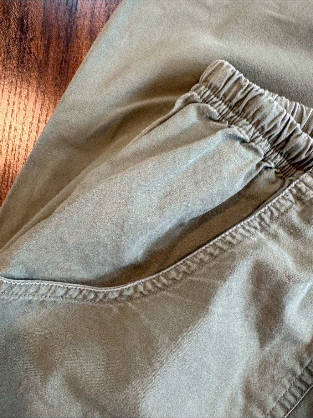 Cherokee Sage Green Elastic Waist Tie-Front Pants - Picture 3 of 4